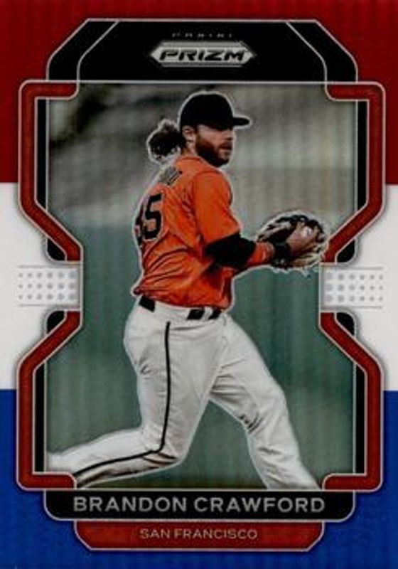 Brandon Crawford 2022 Prizm #83 Red White Blue RAW
