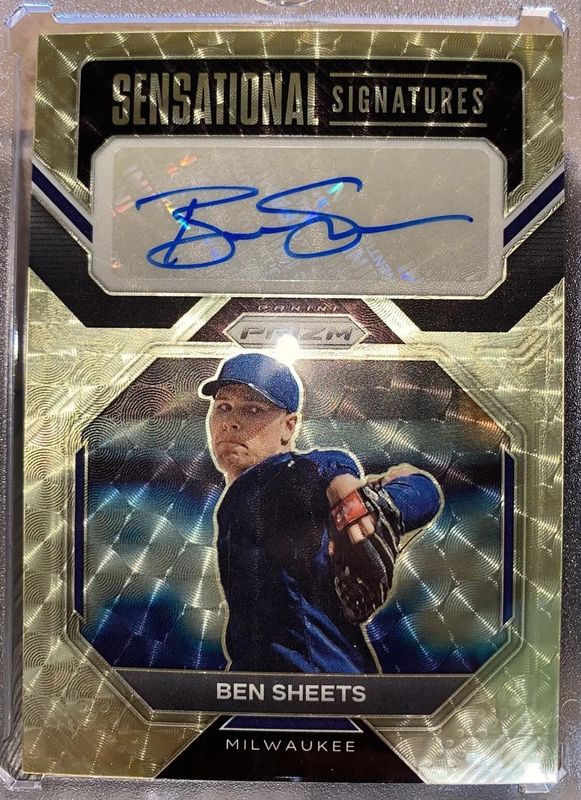 Ben Sheets 2023 Prizm #SS-BS Sensational Signatures - Gold Vinyl /1 RAW