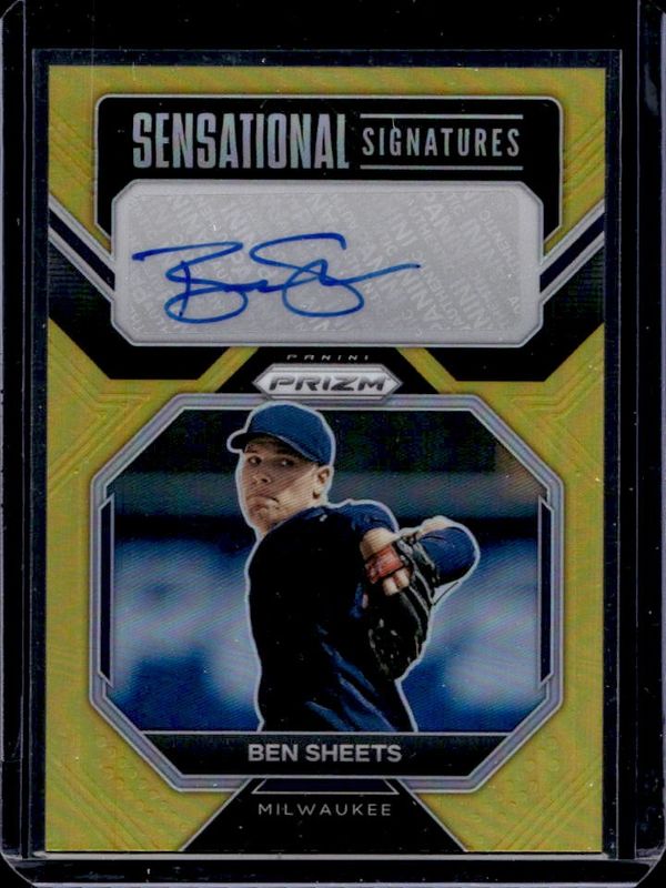 Ben Sheets 2023 Prizm #SS-BS Sensational Signatures - Gold /10 RAW