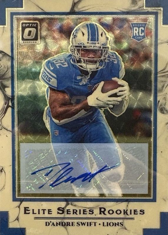 D'Andre Swift 2020 Optic #ESR-DS Elite Series Rookies Autographs - Gold Vinyl /1 RAW