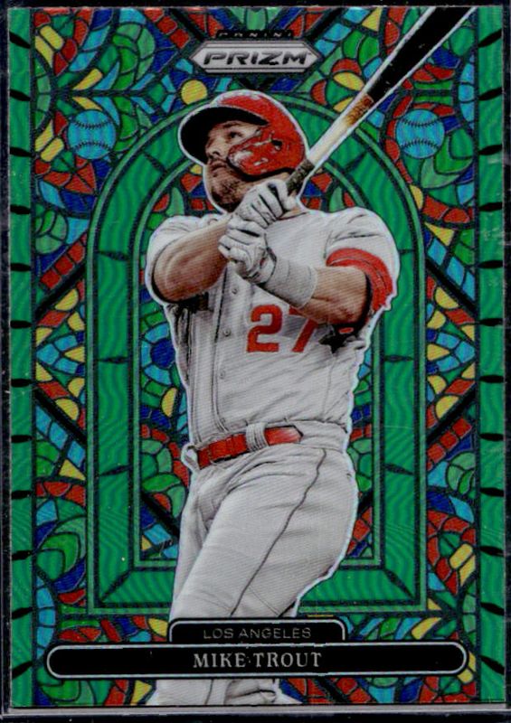 Mike Trout 2022 Prizm #SG-5 Stained Glass - Green RAW