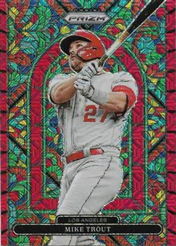 Mike Trout 2022 Prizm #SG-5 Stained Glass - Red Mojo /149 RAW
