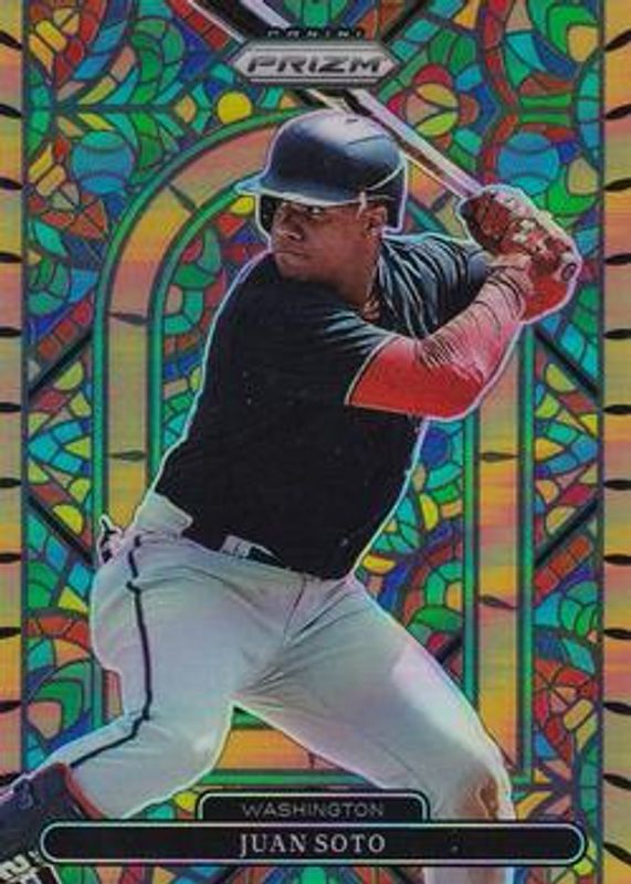 Juan Soto 2022 Prizm #SG-2 Stained Glass - Neon Orange /100 RAW