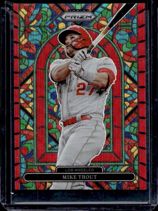 Mike Trout 2022 Prizm #SG-5 Stained Glass - Red Wave /99 RAW