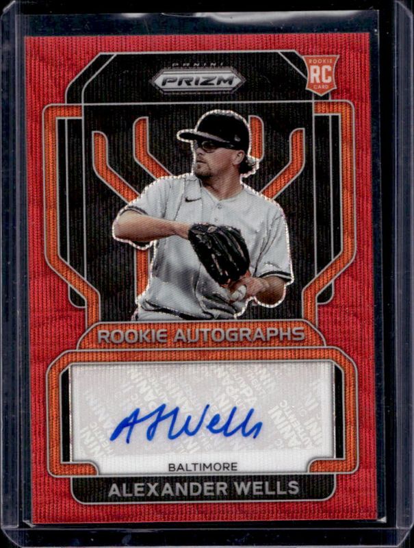 Alexander Wells 2022 Prizm #RA-AW Rookie Autographs - Red Wave /75 RAW