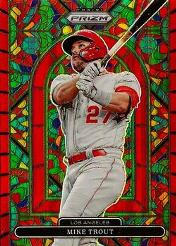 Mike Trout 2022 Prizm #SG-5 Stained Glass - Red RAW