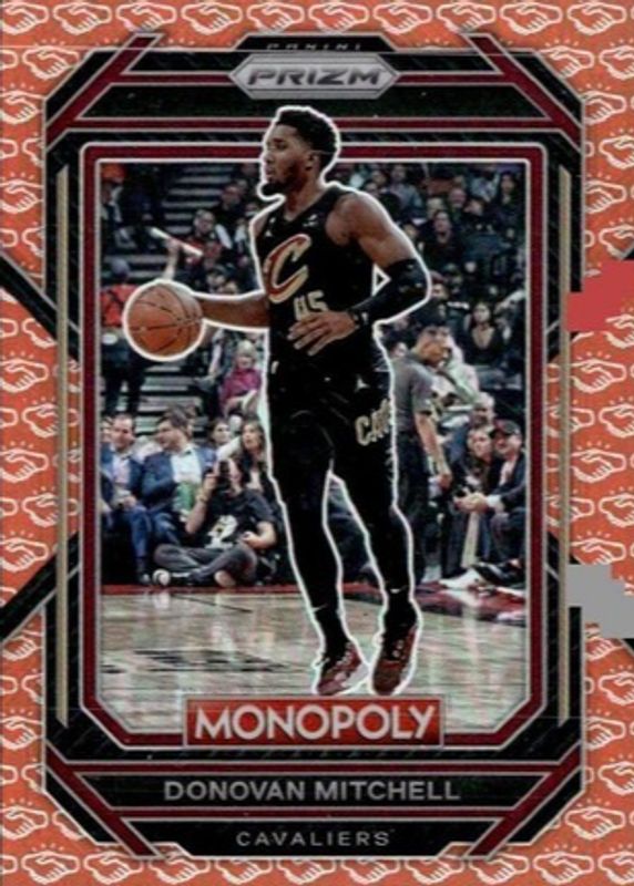 Donovan Mitchell 2022 Prizm Monopoly #18 Handshake Deal RAW