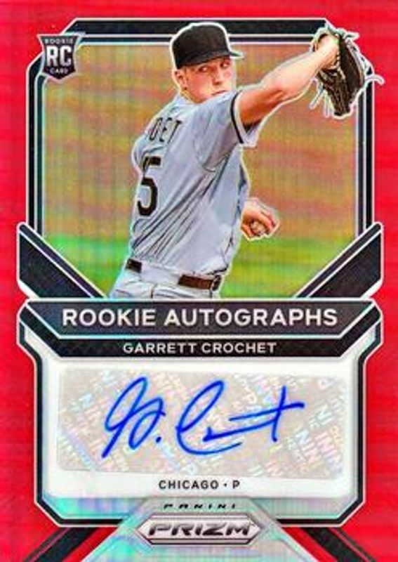 Garrett Crochet 2021 Prizm #RA-GC Rookie Autographs - Red /99 RAW