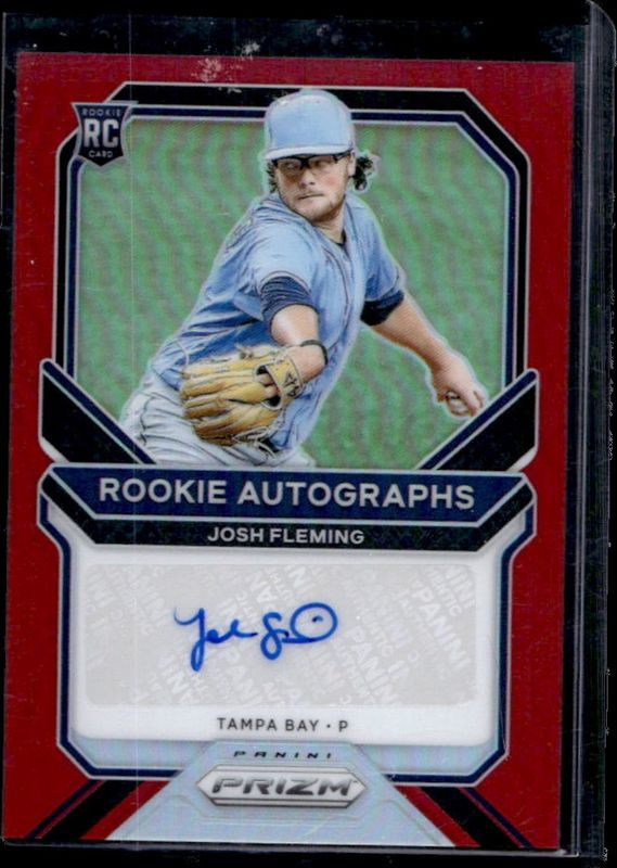 Josh Fleming 2021 Prizm #RA-JF Rookie Autographs - Red /99 RAW