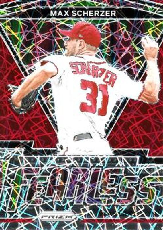 Max Scherzer 2021 Prizm #FR-20 Fearless - Red Velocity RAW