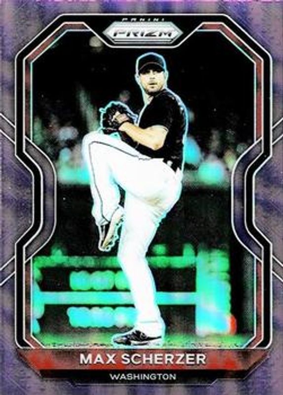 Max Scherzer 2021 Prizm #32 Purple RAW