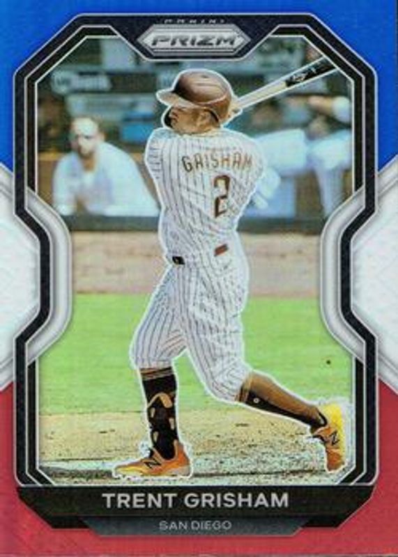 Trent Grisham 2021 Prizm #159 Red White Blue RAW