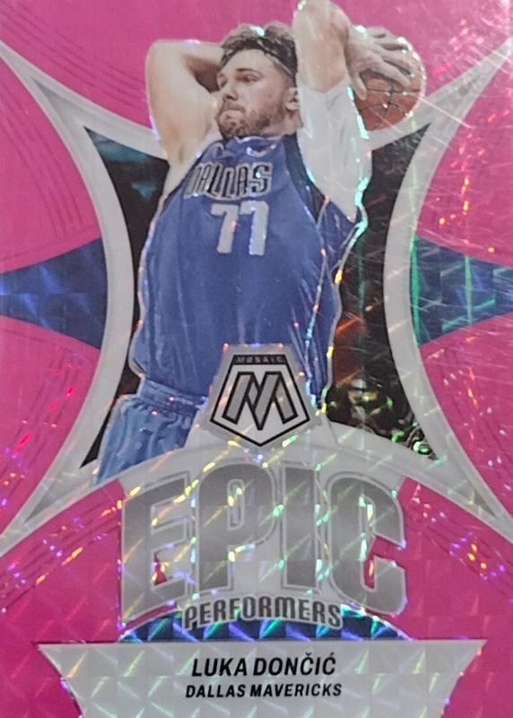 Luka Doncic 2023 Mosaic #9 Epic Performers - Pink Fluorescent /10 RAW