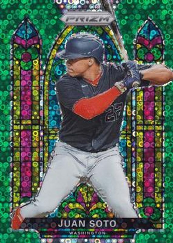 Juan Soto 2021 Prizm #SG-3 Stained Glass - Green Donut Circles RAW