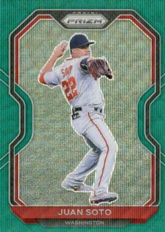 Juan Soto 2021 Prizm #203 Green Wave RAW