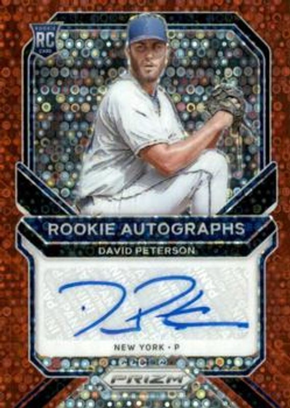 David Peterson 2021 Prizm #RA-DP Rookie Autographs - Red Donut Circles /49 RAW