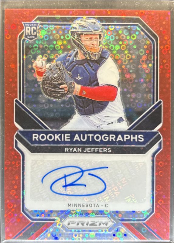2021 Prizm #RA-RJ Rookie Autographs - Red Donut Circles /49