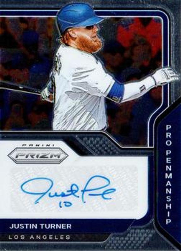 Justin Turner 2021 Prizm #PP-JT Pro Penmanship RAW