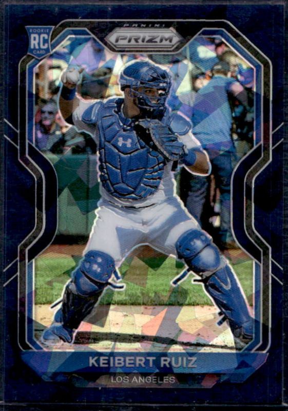 Keibert Ruiz 2021 Prizm #87 Navy Blue Cracked Ice /25 Rookie RAW