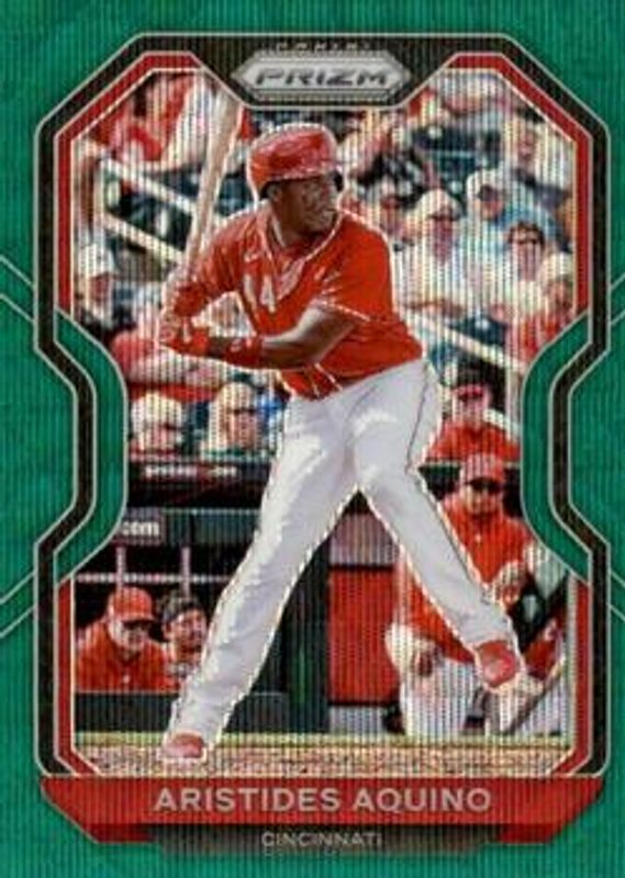 Aristides Aquino 2021 Prizm #208 Green Wave RAW