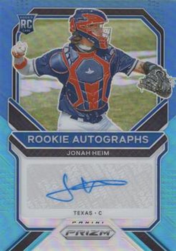 Jonah Heim 2021 Prizm #RA-JH Rookie Autographs Navy Blue-Carolina Blue - Carolina Blue /25 RAW