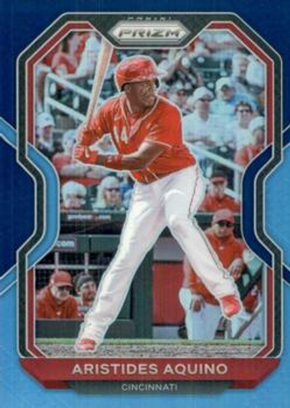 Aristides Aquino 2021 Prizm #208 Navy Blue-Carolina Blue RAW