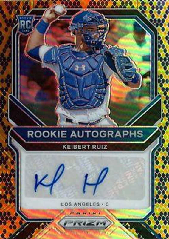 Keibert Ruiz 2021 Prizm #RA-KR Rookie Autographs - Snakeskin /35 RAW