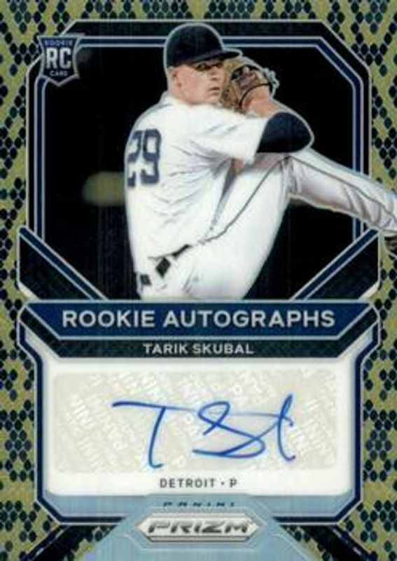 Tarik Skubal 2021 Prizm #RA-TS Rookie Autographs - Snakeskin /35 RAW