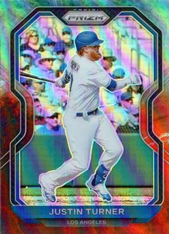 Justin Turner 2021 Prizm #5 Cosmic Haze RAW