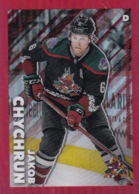 2022 Topps Chrome NHL Sticker Collection #29 Red Refractor /5