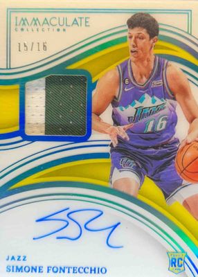 2022 Immaculate #106 Rookie Patch Auto - Jersey Number (/16)