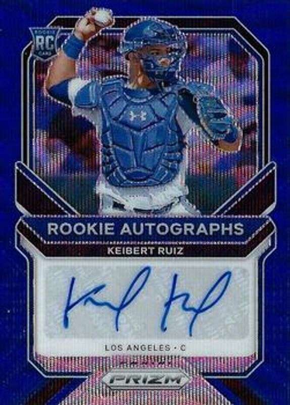 Keibert Ruiz 2021 Prizm #RA-KR Rookie Autographs - Blue Wave /50 RAW