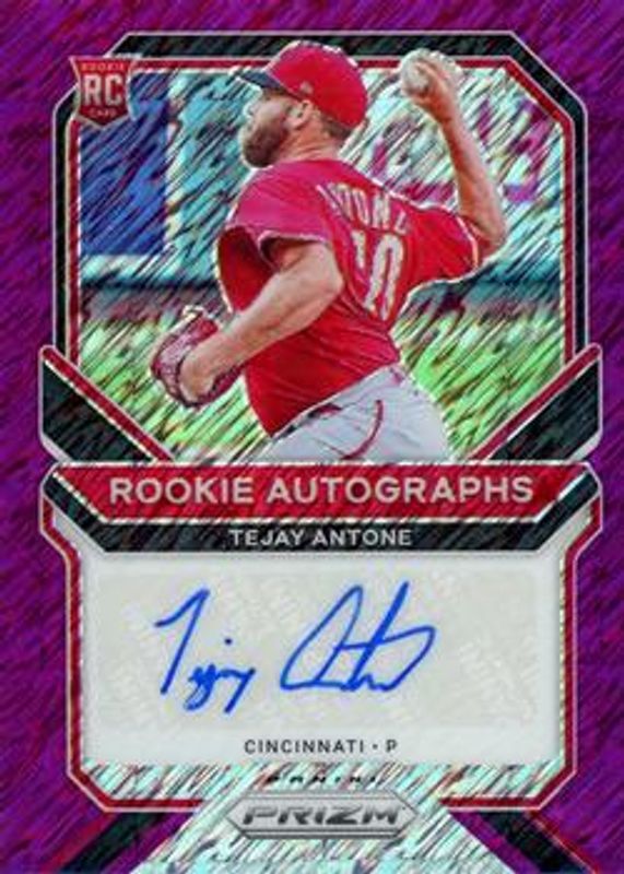 Tejay Antone 2021 Prizm #RA-TA Rookie Autographs - Purple Shimmer /3 RAW
