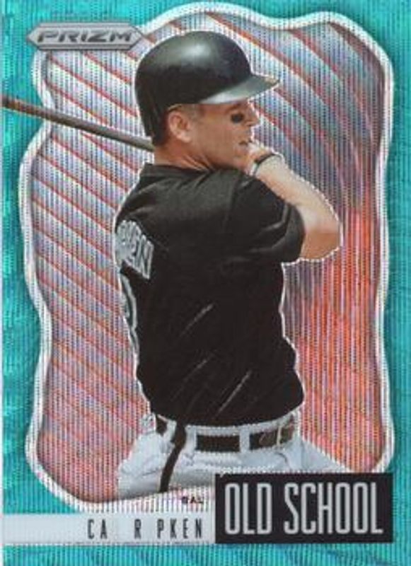 Cal Ripken 2021 Prizm #OS-9 Old School - Teal Wave RAW