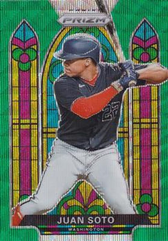 Juan Soto 2021 Prizm #SG-3 Stained Glass - Green Wave RAW