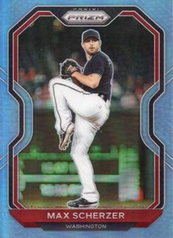 Max Scherzer 2021 Prizm #32 Carolina Blue RAW