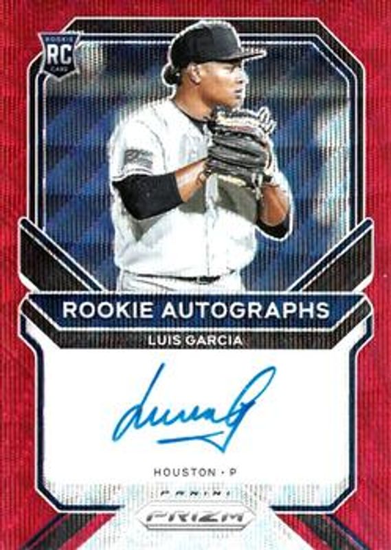 Luis Garcia (Phillies) 2021 Prizm #RA-LUG Rookie Autographs - Red Wave /75 RAW