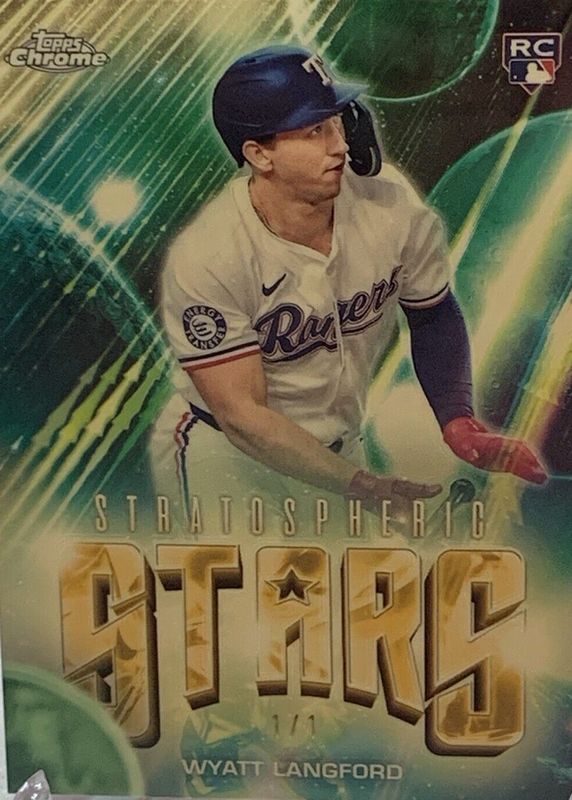 Wyatt Langford 2024 Topps Chrome Update #SSC-16 Stratospheric Stars - Superfractor /1 Rookie RAW