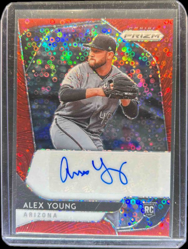 2020 Prizm #RA-AY Rookie Autographs - Red Donut Circles /35
