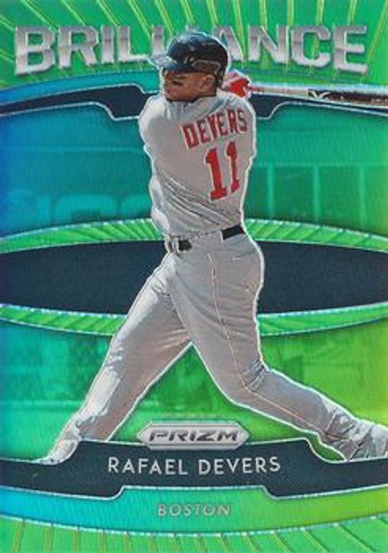 Rafael Devers 2020 Prizm #B-8 Brilliance - Lime Green /125 RAW