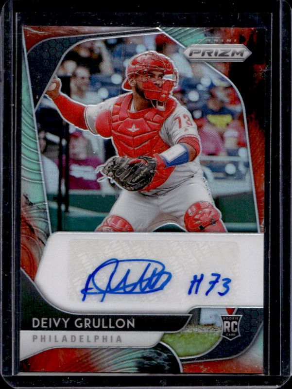 Deivy Grullon 2020 Prizm #RA-DG Rookie Autographs - Cosmic Haze /50 RAW