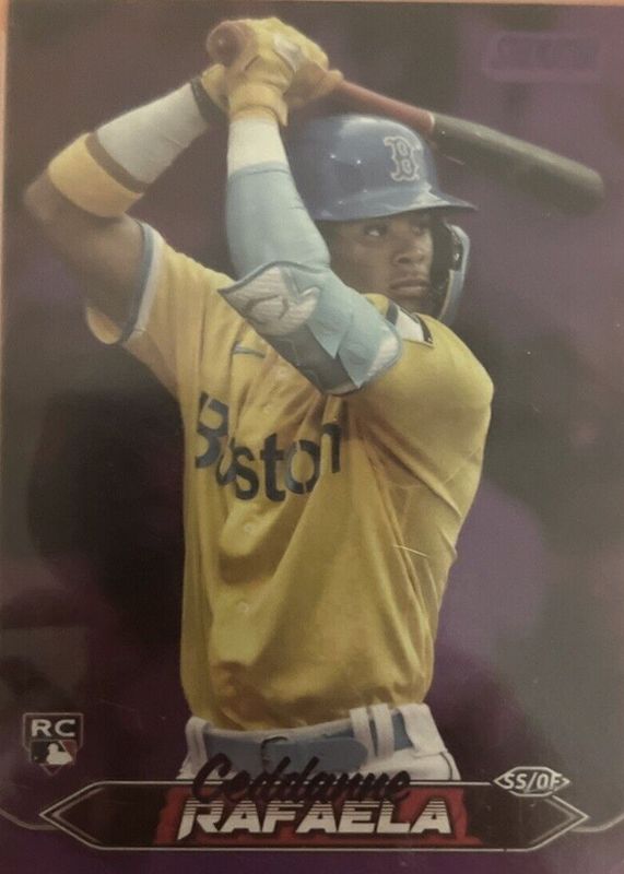 Ceddanne Rafaela 2024 Stadium Club #34 Purple Foil /75 Rookie RAW