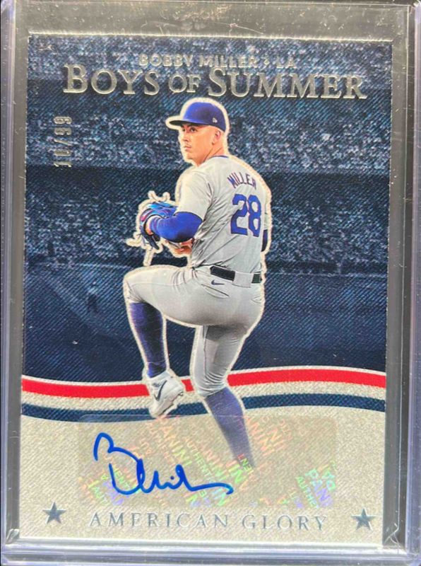 Bobby Miller 2025 Panini Boys of Summer #AGS-BM American Glory Signatures /49 RAW
