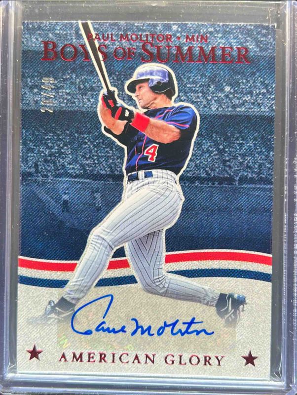 Paul Molitor 2025 Panini Boys of Summer #AGS-PM American Glory Signatures - Red /75 RAW