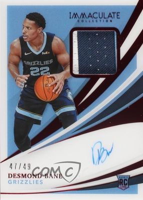 2020 Immaculate #121 Rookie Patch Auto - Red /49