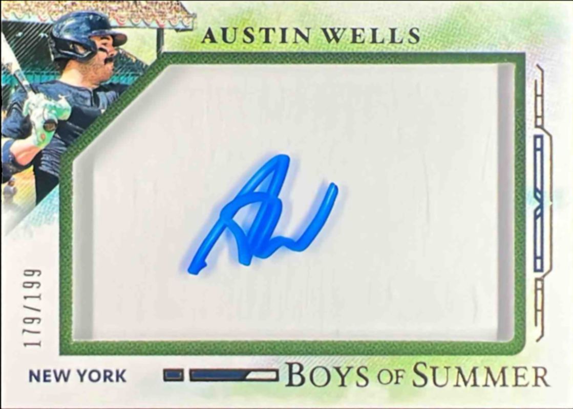 Austin Wells 2025 Panini Boys of Summer #24 Jumbo Acetate Signatures /199 RAW