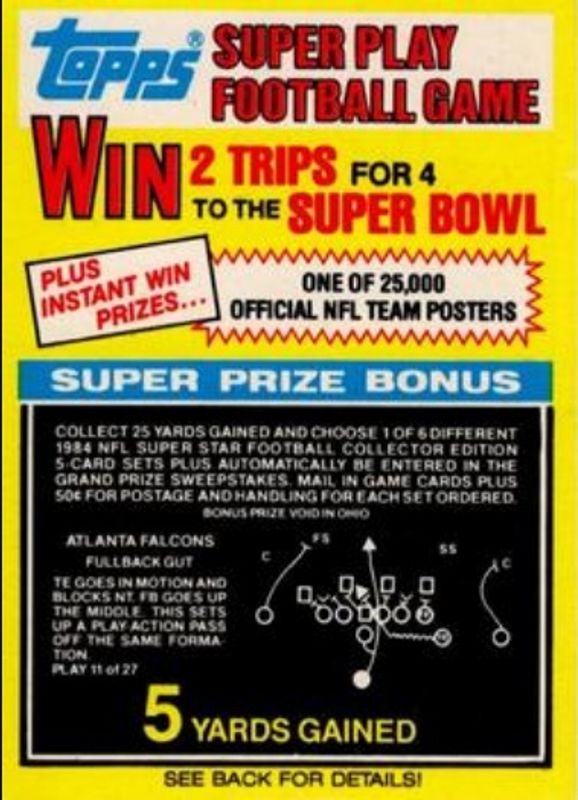 1984 Topps #11 Super Play Game Cards
