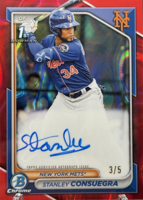 2024 Bowman #CPA-SC Chrome Prospect Auto - Red Lava Refractor /5 (1st)