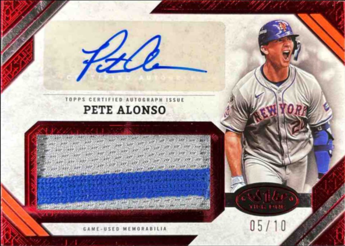 Pete Alonso 2025 Topps Tier One #AJR-PA Autographed Tier One Jumbo Relics - Patch /10 RAW
