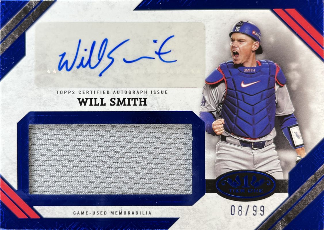 Will Smith 2025 Topps Tier One #AJR-WS Autographed Tier One Jumbo Relics - Blue /70 RAW